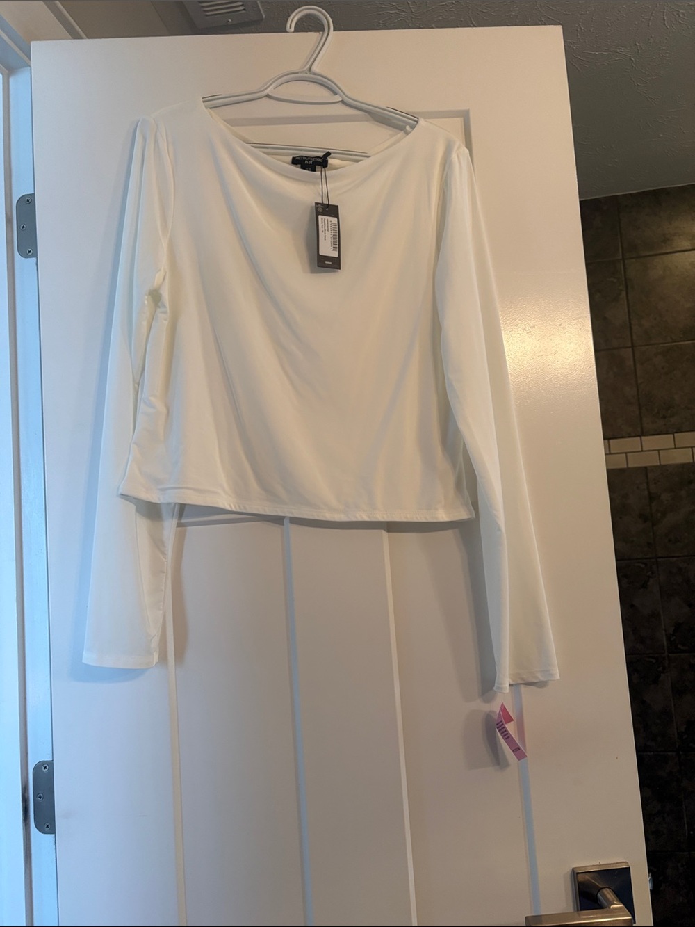 Pretty Little Thing size 14 boat neck long sleeve top